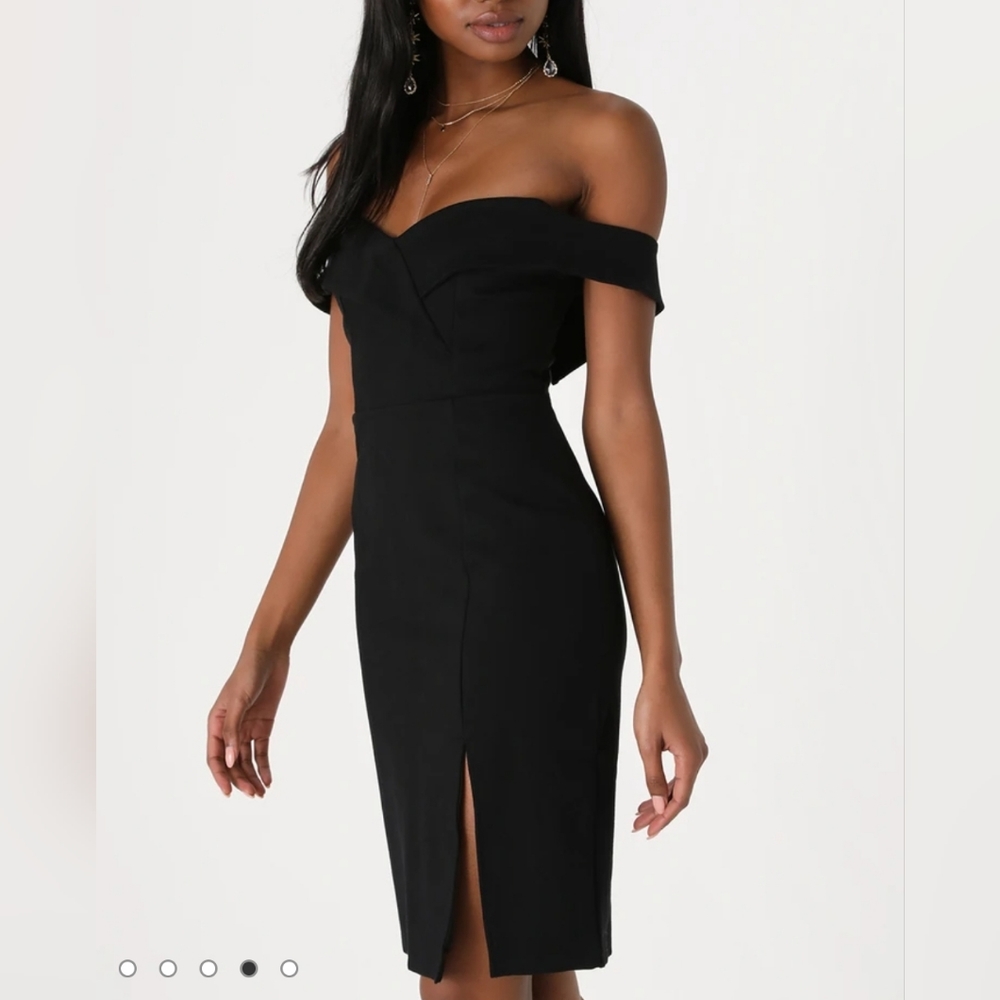 Lulu's Classic Off the Shoulder Glam Dress - Picture 3 of 7